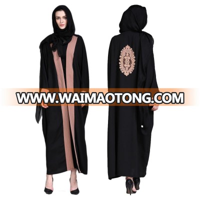 Latest design custom front open abaya, fashion black abaya of jeddah, factory price Dubai jubah wholesalers