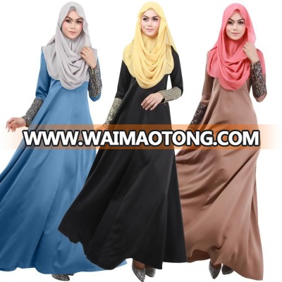 2018 New arrivals muslim elegant abaya with long sleeve arabic ladies jubah